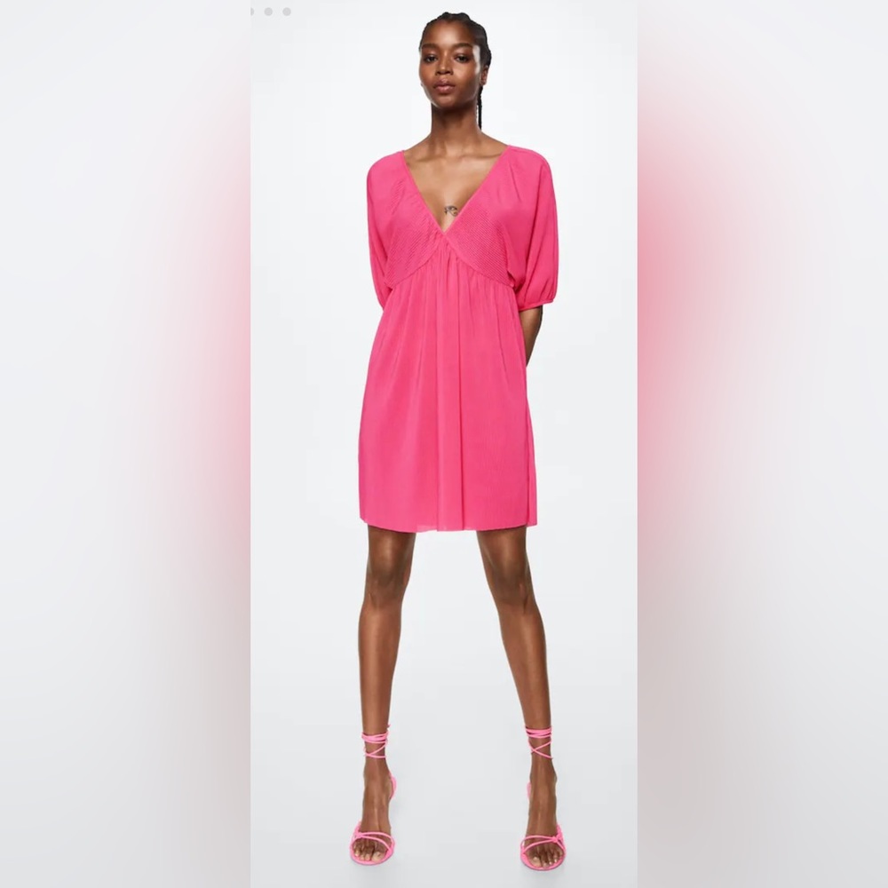 MANGO Textured short dress - Picture 2 of 5